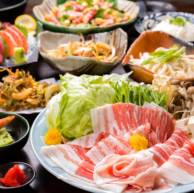 naha, okinawa, shabu-shabu course, sashimi